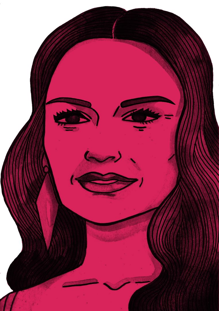 Illustration of Catherine Zeta-Jones by Molly Allen