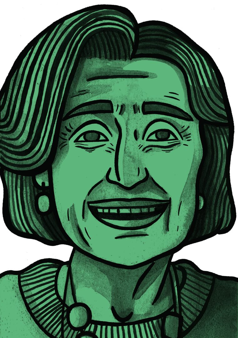 Illustration of Dilys Price by Molly Allen