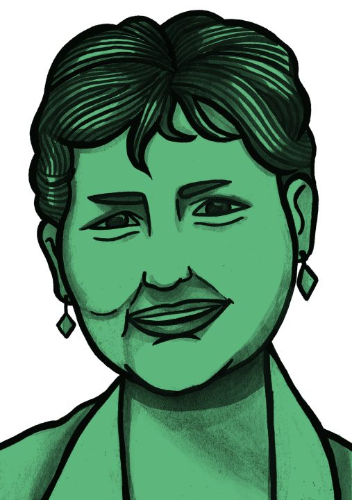 Illustration of Angharad Tomos by Molly Allen