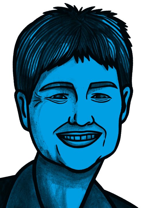 Illustration of Jane Hutt by Molly Allen